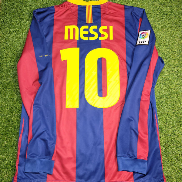 Messi Barcelona 2010 2011 Long Sleeve Soccer Jersey Shirt M SKU# 382355 - 486 Nike