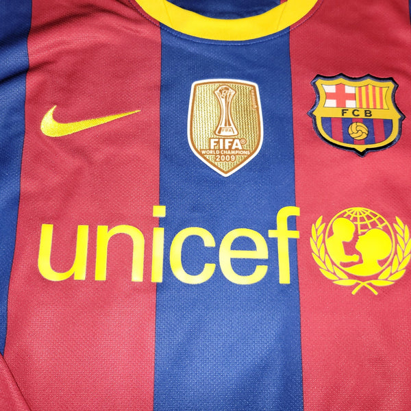 Messi Barcelona 2010 2011 Long Sleeve Soccer Jersey Shirt M SKU# 382355 - 486 Nike