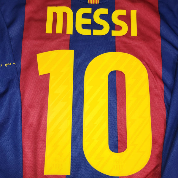 Messi Barcelona 2010 2011 Long Sleeve Soccer Jersey Shirt M SKU# 382355 - 486 Nike