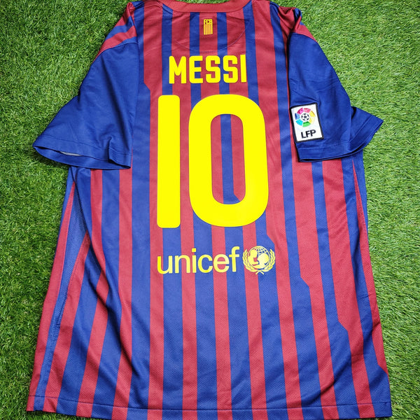 Messi Barcelona 2011 2012 Home Soccer Jersey Shirt L SKU# 419877 - 486 Nike