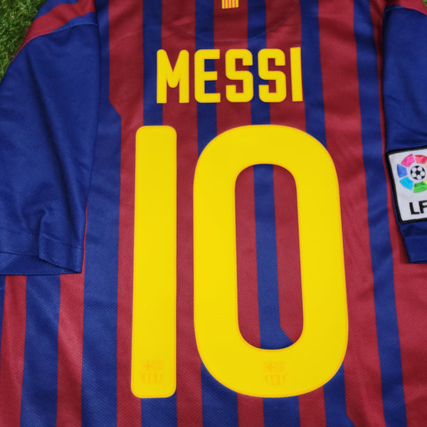 Messi Barcelona 2011 2012 Home Soccer Jersey Shirt L SKU# 419877 - 486 Nike