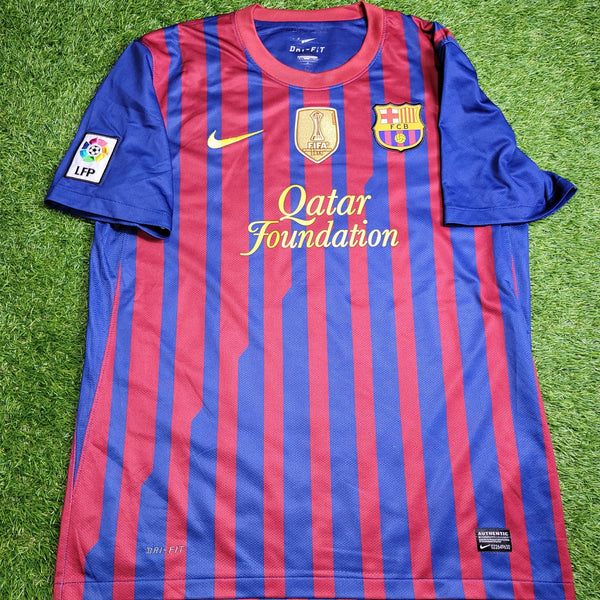 Messi Barcelona 2011 2012 Home Soccer Jersey Shirt L SKU# 419877 - 486 Nike