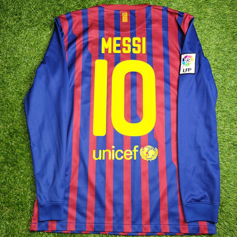 Messi Barcelona 2011 2012 Long Sleeve Soccer Jersey Shirt M SKU# 419878 - 486 Nike