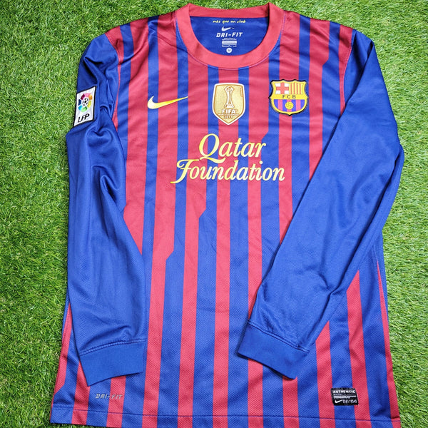 Messi Barcelona 2011 2012 Long Sleeve Soccer Jersey Shirt M SKU# 419878 - 486 Nike