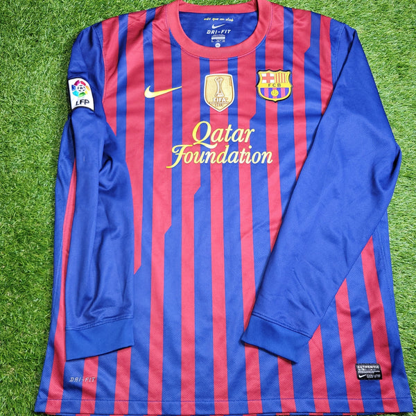 Messi Barcelona 2011 2012 Long Sleeve Soccer Jersey Shirt XL SKU# 419878 - 486 Nike