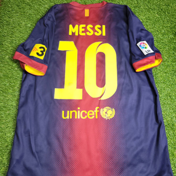 Messi Barcelona 2012 2013 Home Jersey Shirt L SKU# 478323 - 410 Nike