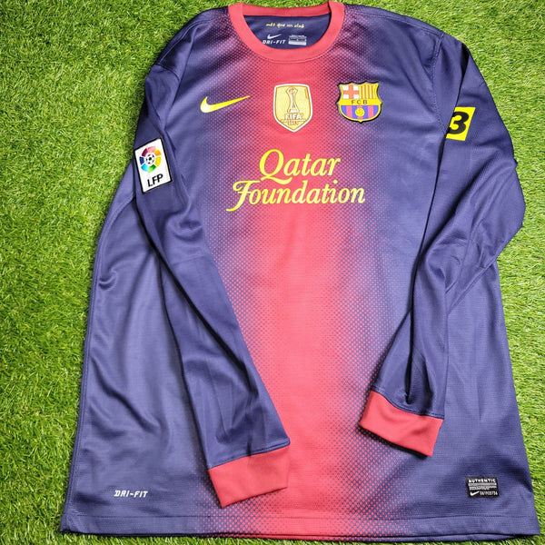 Messi Barcelona 2012 2013 Home Long Sleeve Soccer Jersey Shirt L SKU# 478324 - 410 Nike