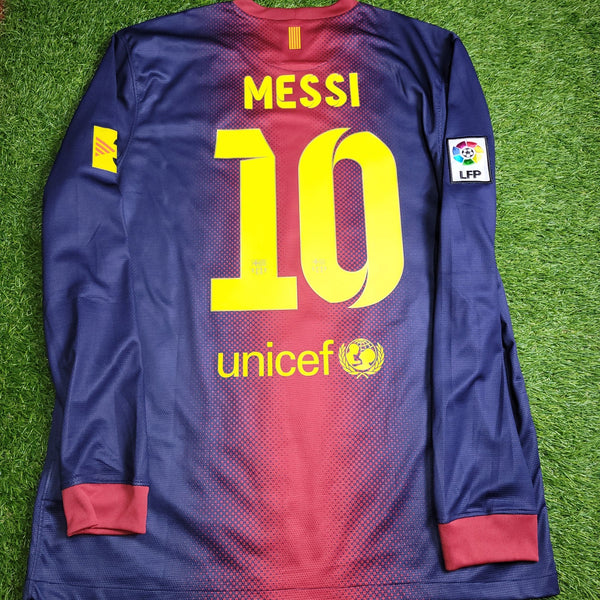 Messi Barcelona 2012 2013 Home Long Sleeve Soccer Jersey Shirt L SKU# 478324 - 410 Nike