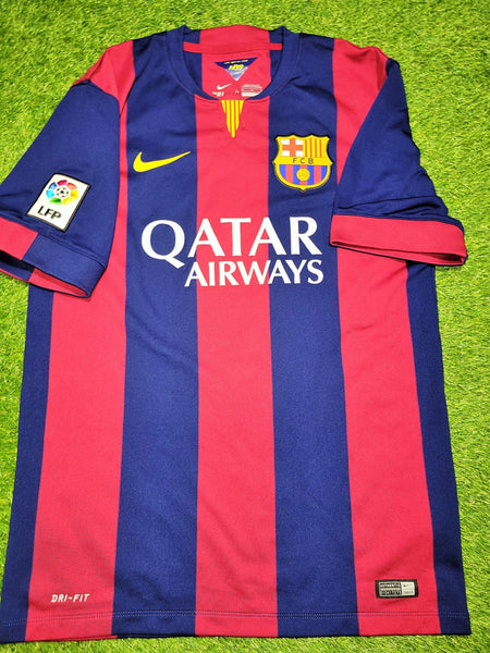 Messi Barcelona 2014 2015 TREBLE SEASON Home Soccer Jersey Shirt M SKU# 610594 - 422 Nike