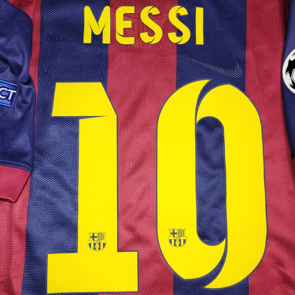 Messi Barcelona 2014 2015 TREBLE SEASON PLAYER ISSUE Soccer Jersey Shirt L SKU# 605328 - 422 Nike