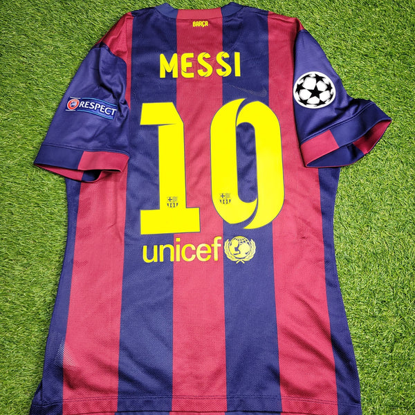 Messi Barcelona 2014 2015 TREBLE SEASON PLAYER ISSUE Soccer Jersey Shirt L SKU# 605328 - 422 Nike