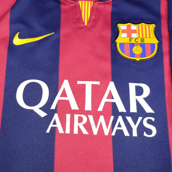 Messi Barcelona 2014 2015 TREBLE SEASON Soccer Jersey Shirt L SKU# 610594 - 422 Nike