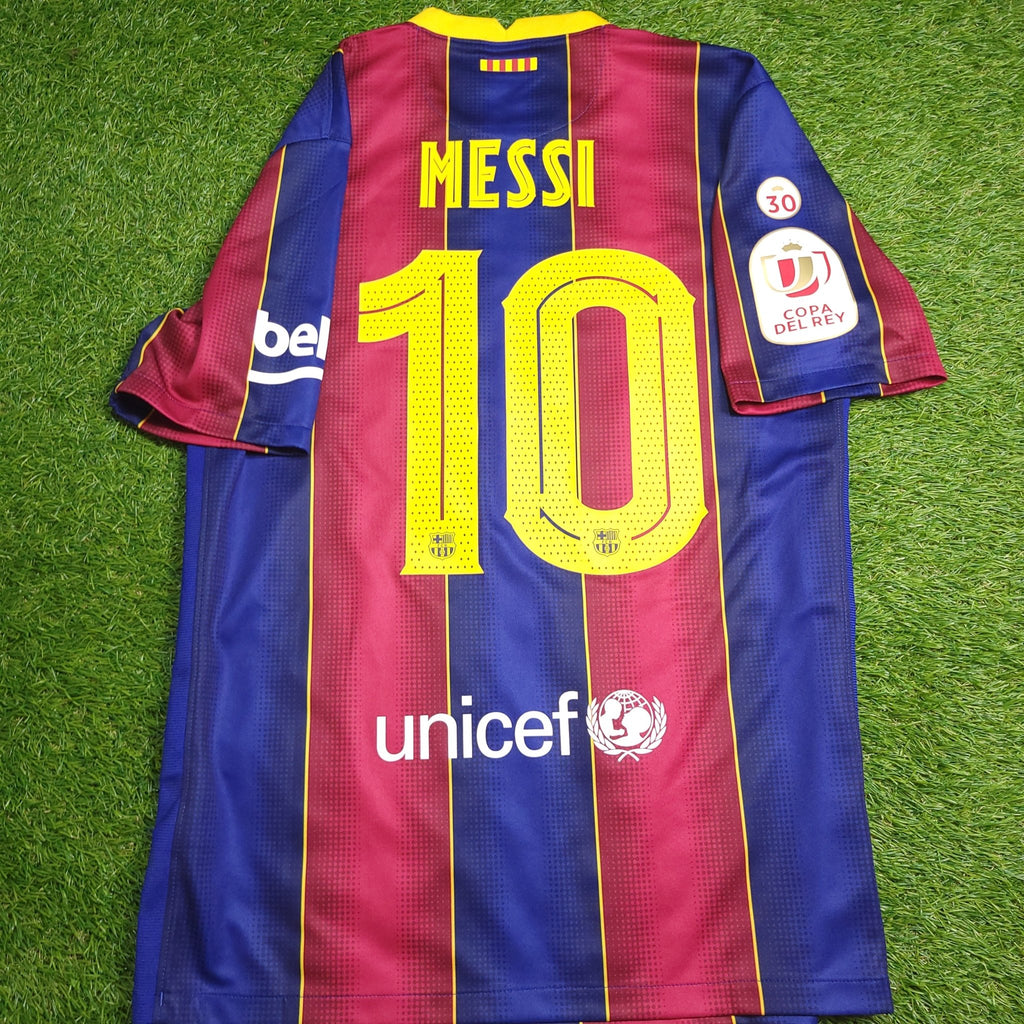 Messi Barcelona 2020 2021 COPA DEL REY LAST SEASON Home Soccer Jersey foreversoccerjerseys