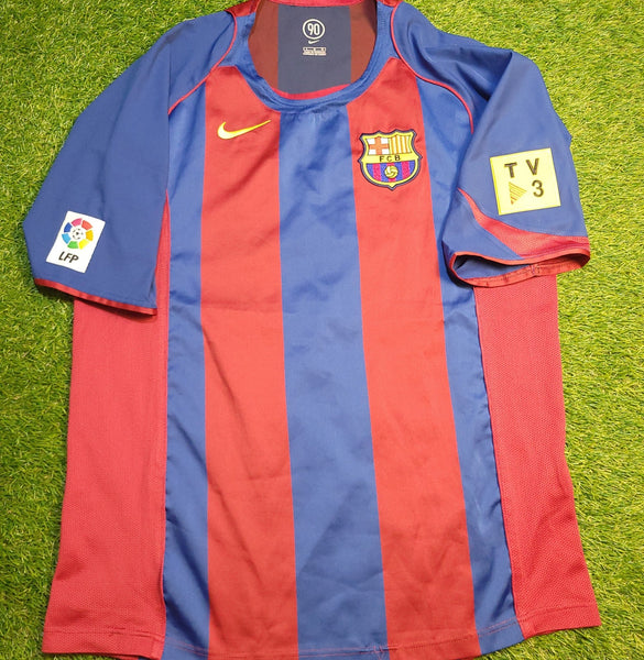 Messi Barcelona DEBUT SEASON 2004 2005 Home Soccer Jersey Shirt L SKU# 118861 Nike