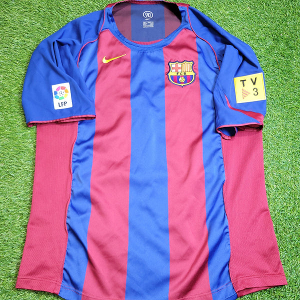 Messi Barcelona DEBUT SEASON 2004 2005 Home Soccer Jersey Shirt L SKU# 118861 Nike