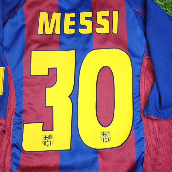 Messi Barcelona DEBUT SEASON 2004 2005 Home Soccer Jersey Shirt L SKU# 118861 Nike