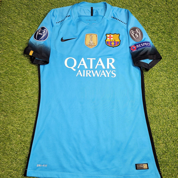 Messi Barcelona PLAYER ISSUE UEFA 2015 2016 Away Soccer Jersey M SKU# 658787 - 426 Nike