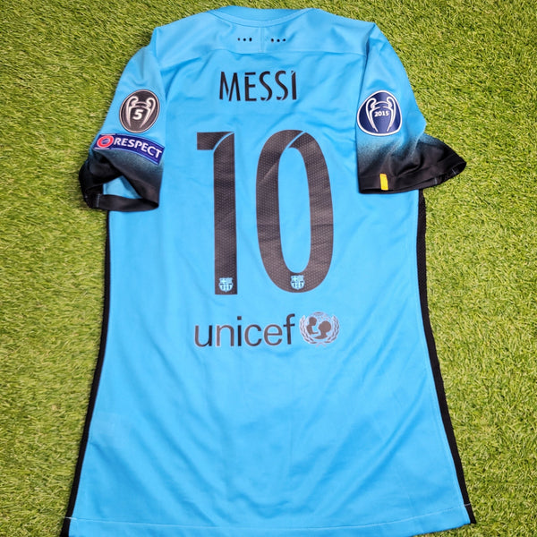 Messi Barcelona PLAYER ISSUE UEFA 2015 2016 Away Soccer Jersey M SKU# 658787 - 426 Nike