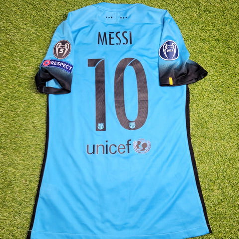 Messi Barcelona PLAYER ISSUE UEFA 2015 2016 Away Soccer Jersey M SKU# 658787 - 426 Nike