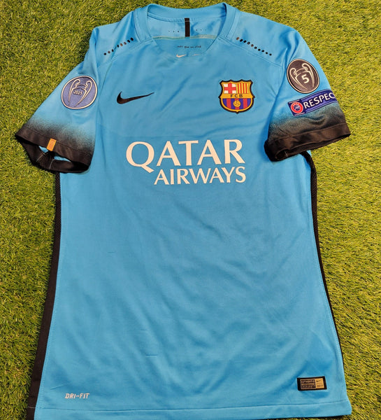 Messi Barcelona PLAYER ISSUE UEFA Third 2015 2016 Soccer Jersey L SKU# 658787 - 426 Nike