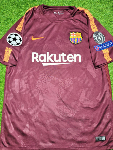 Messi Barcelona Third UEFA 2017 2018 Soccer Jersey Shirt L SKU# 847253-683 Nike