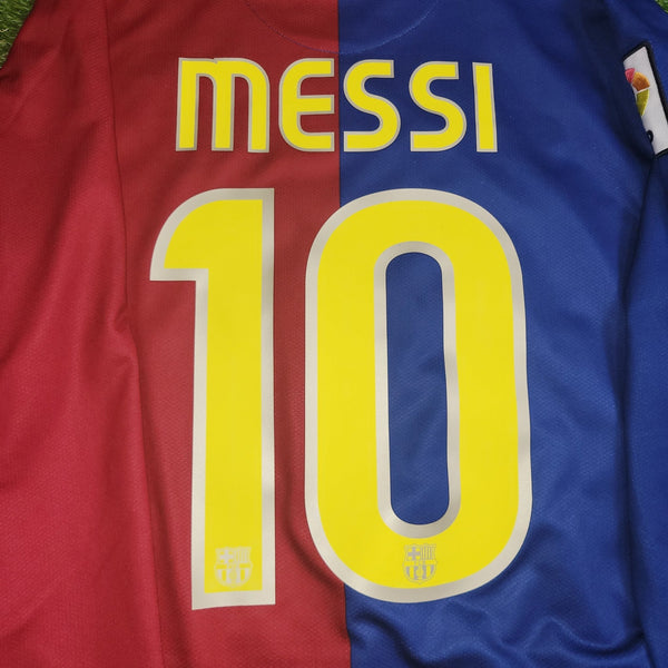 Messi Barcelona TREBLE SEASON 2008 2009 Home Long Sleeve Soccer Jersey Shirt M SKU# 286785 - 655 Nike