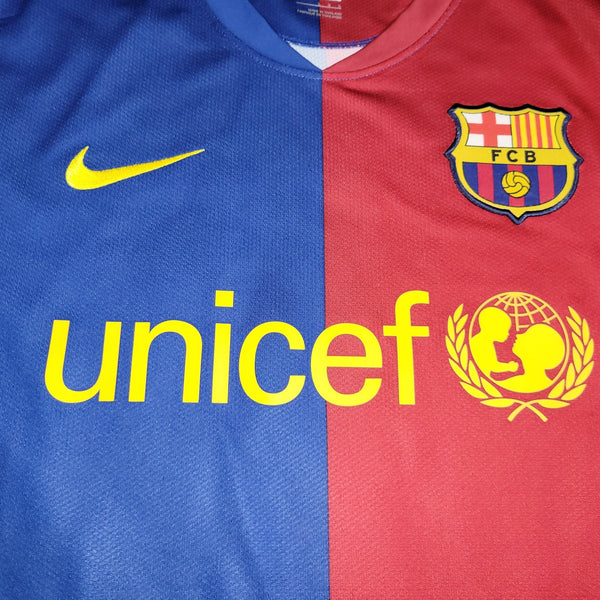 Messi Barcelona TREBLE SEASON 2008 2009 Home Soccer Jersey Shirt L SKU# 286784 - 655 Nike