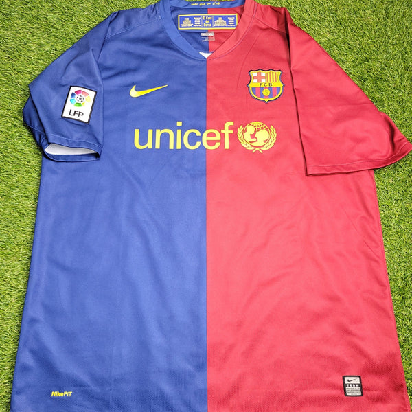 Messi Barcelona TREBLE SEASON 2008 2009 Home Soccer Jersey Shirt XL SKU# 286784 - 655 Nike