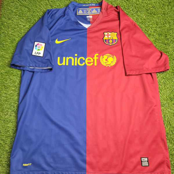 Messi Barcelona TREBLE SEASON 2008 2009 Home Soccer Jersey Shirt XL SKU# 286784 - 655 Nike