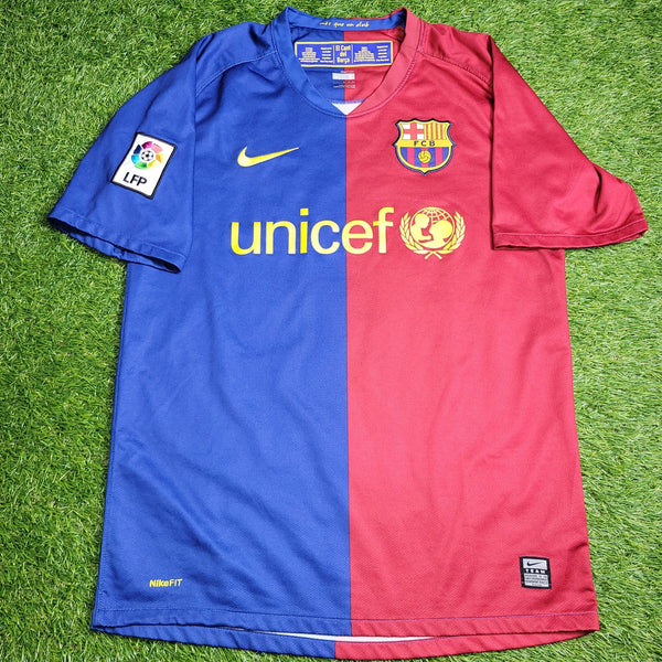 Messi Barcelona TREBLE SEASON 2008 2009 Soccer Jersey Shirt S SKU# 286784 - 655 Nike