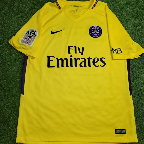 Neymar PSG Paris Saint Germain DEBUT SEASON 2017 2018 Away Soccer Jersey Shirt L SKU# 847268 - 720 Nike