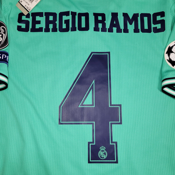 Ramos Real Madrid PLAYER ISSUE 2019 2020 Third Soccer Jersey Shirt BNWT M SKU# EC9301 Adidas