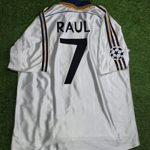 Raul Real Madrid 1999 2000 UEFA Soccer Jersey L Adidas