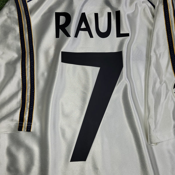 Raul Real Madrid 1999 2000 UEFA Soccer Jersey L Adidas