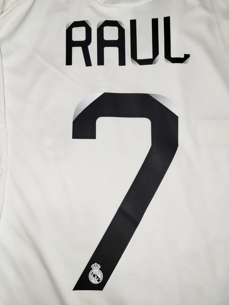 Raul Real Madrid 2008 2009 UEFA Home Soccer Jersey Shirt L SKU# 051101 AZB001 Adidas