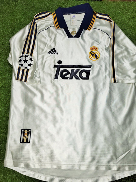 Raul Real Madrid UEFA 1999 2000 Soccer Jersey L Adidas