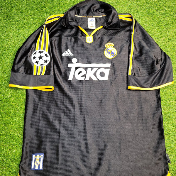 Redondo Real Madrid Black Away UEFA FINAL 1999 2000 Soccer Jersey M SKU# 627113 ASR001/02 Adidas