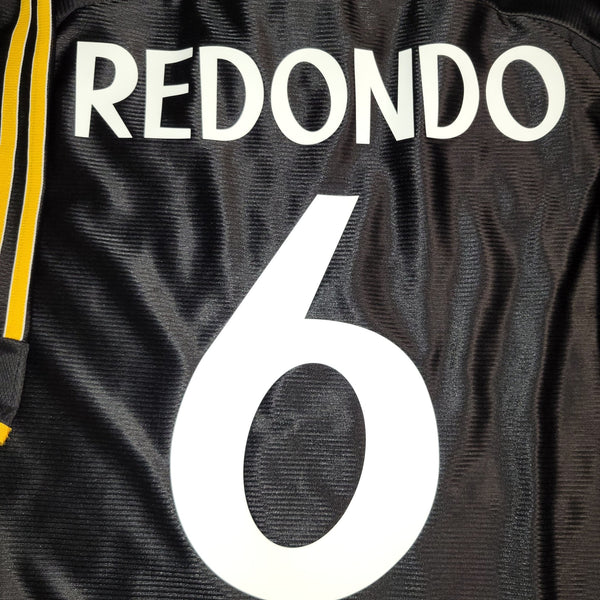 Redondo Real Madrid Black Away UEFA FINAL 1999 2000 Soccer Jersey M SKU# 627113 ASR001/02 Adidas