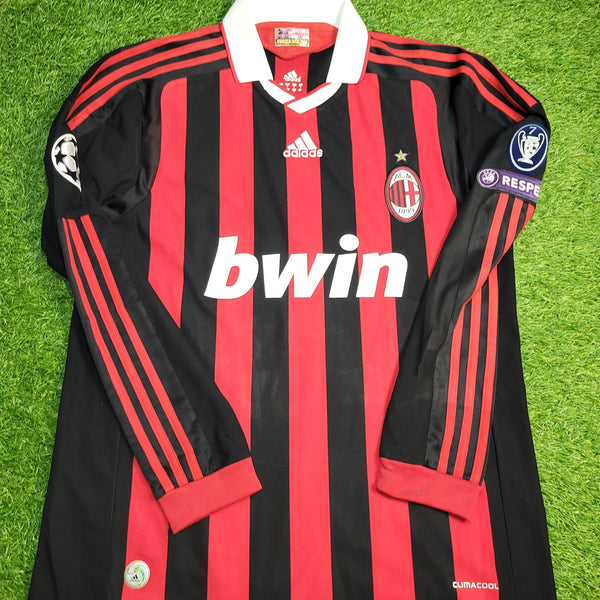 Ronaldinho AC Milan 2009 2010 UEFA Long Sleeve Soccer Jersey Shirt M SKU# E84180 Adidas