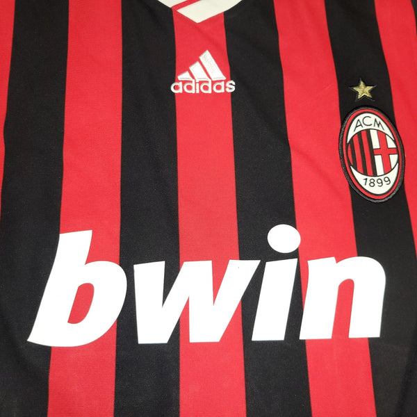 Ronaldinho AC Milan 2009 2010 UEFA Long Sleeve Soccer Jersey Shirt M SKU# E84180 Adidas