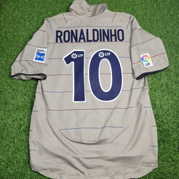 Ronaldinho Barcelona 2003 2004 DEBUT SEASON Away Soccer Jersey Shirt M SKU# 112587 Nike