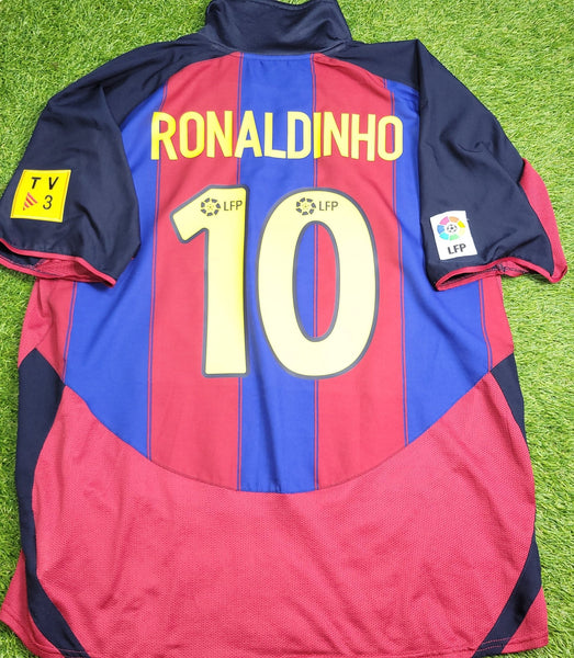 Ronaldinho Barcelona 2003 2004 DEBUT SEASON Home Soccer Jersey XL SKU# 112586 Nike