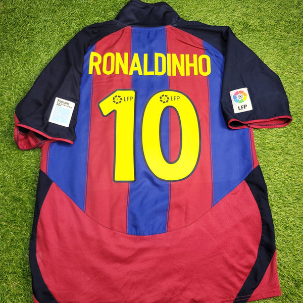 Ronaldinho Barcelona 2003 2004 DEBUT SEASON Soccer Jersey Shirt L SKU# 112586 Nike