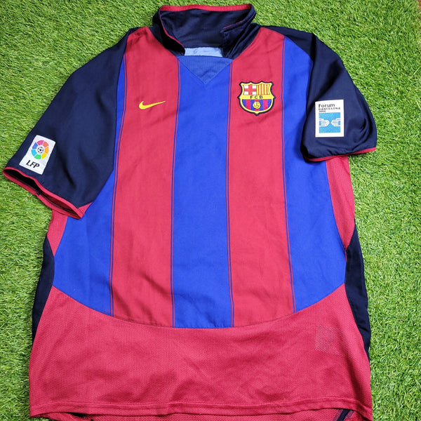 Ronaldinho Barcelona 2003 2004 DEBUT SEASON Soccer Jersey Shirt L SKU# 112586 Nike