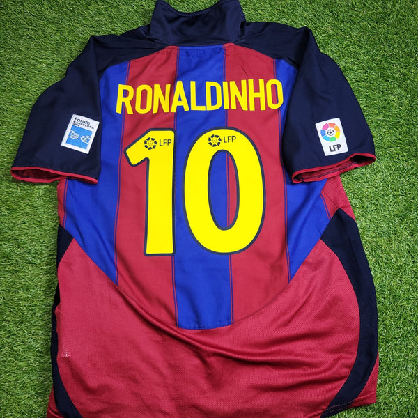 Ronaldinho Barcelona 2003 2004 DEBUT SEASON Soccer Jersey Shirt L SKU# 112586 Nike