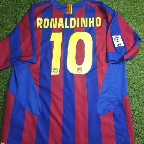 Ronaldinho Barcelona 2005 2006 Soccer Jersey Shirt XL SKU# 195970 Nike