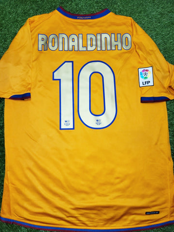 Ronaldinho Barcelona 2006 2007 Away Soccer Jersey Shirt L SKU# 146982 Nike