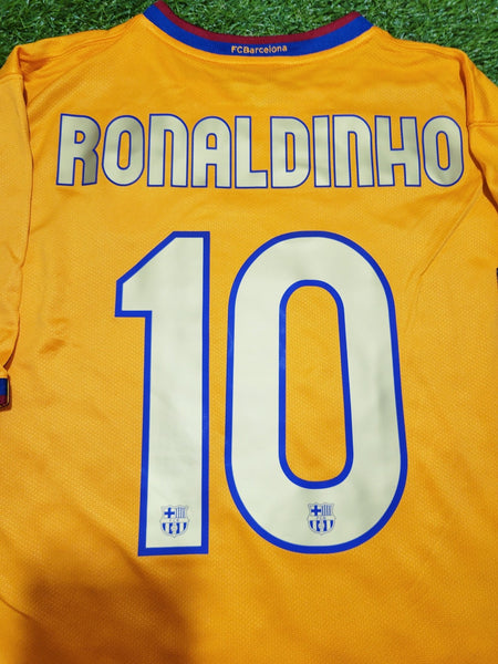 Ronaldinho Barcelona 2006 2007 Away Soccer Jersey Shirt L SKU# 146982 Nike