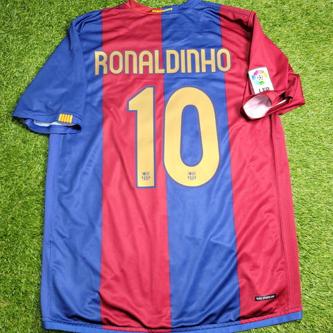 Ronaldinho Barcelona 2006 2007 Home Soccer Jersey Shirt L SKU# F6AOM 146980 Nike