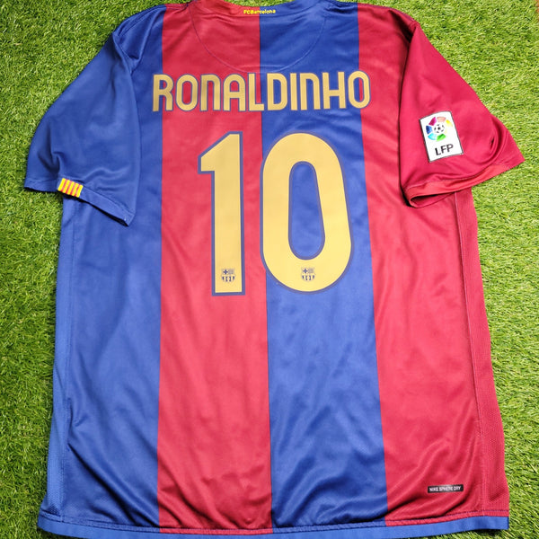 Ronaldinho Barcelona 2006 2007 Home Soccer Jersey Shirt XL SKU# F6AOM 146980 Nike